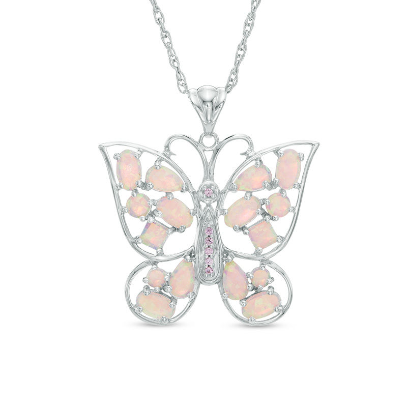 Zales Mother's Gemstone Scrollwork Butterfly Pendant (4-6 Stones) |  Hamilton Place