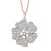 Thumbnail Image 1 of Lab-Created White Sapphire Flower Pendant in Sterling Silver with 14K Rose Gold Plate