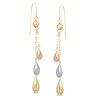 Thumbnail Image 1 of Diamond-Cut Triple Bead Drop Earrings in 10K Tri-Tone Gold