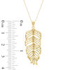 Thumbnail Image 1 of Diamond-Cut Feather Drop Pendant in 10K Gold