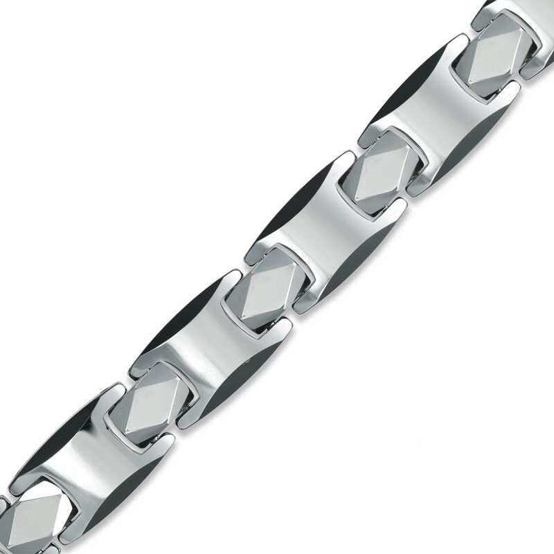 Main Image 1 of Link Bracelet in Two-Tone Tungsten - 8.5"