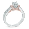 Thumbnail Image 1 of 1 CT. T.W. Diamond Collar Engagement Ring in 14K Two-Tone Gold
