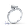 Thumbnail Image 1 of Ever Us® 1 CT. T.W. Two-Stone Diamond Bypass Ring in 14K White Gold