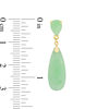 Thumbnail Image 2 of Elongated Dyed Jade Teardrop Earrings in 10K Gold