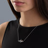 Thumbnail Image 2 of 1/15 CT. T.W. Diamond Heartbeat with Heart Necklace in Sterling Silver and 10K Rose Gold