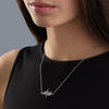 Thumbnail Image 3 of 1/15 CT. T.W. Diamond Heartbeat with Heart Necklace in Sterling Silver and 10K Rose Gold