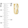 Thumbnail Image 2 of 1/10 CT. T.W. Diamond Swirl Infinity Hoop Earrings in 10K Gold