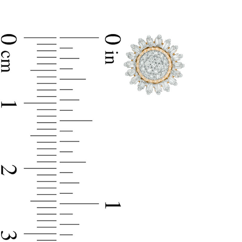 1/3 CT. T.W. Composite Diamond Sunburst Stud Earrings in 10K Gold