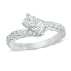 Thumbnail Image 0 of 1 CT. T.W. Two-Stone Diamond Bypass Anniversary Band in 14K White Gold