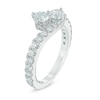 Thumbnail Image 2 of 1 CT. T.W. Two-Stone Diamond Bypass Anniversary Band in 14K White Gold