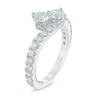 Thumbnail Image 3 of 1 CT. T.W. Two-Stone Diamond Bypass Anniversary Band in 14K White Gold