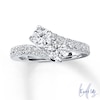 Thumbnail Image 1 of Ever Us® 1-1/2 CT. T.W. Two-Stone Diamond Bypass Ring in 14K White Gold