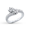 Thumbnail Image 2 of Ever Us® 1-1/2 CT. T.W. Two-Stone Diamond Bypass Ring in 14K White Gold