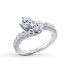 Thumbnail Image 3 of Ever Us® 1-1/2 CT. T.W. Two-Stone Diamond Bypass Ring in 14K White Gold