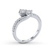 Thumbnail Image 2 of Ever Us™ 1/2 CT. T.W. Two-Stone Diamond Ring in 14K White Gold