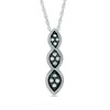 Thumbnail Image 1 of 1/5 CT. T.W. Grey Diamond Three Stone Cluster Drop Pendant in Sterling Silver