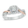 Thumbnail Image 1 of 3/4 CT. T.W. Princess-Cut Diamond Frame Engagement Ring in 14K Two-Tone Gold