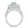 Thumbnail Image 3 of 2-1/2 CT. T.W. Quad Princess-Cut Diamond Double Frame Three Piece Bridal Set in 14K White Gold