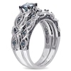 Thumbnail Image 2 of 1 CT. T.W. Blue Diamond Vintage-Style Bridal Set in 10K White Gold
