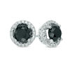 Thumbnail Image 1 of 2 CT. T.W. Black Diamond Solitaire Stud Earrings in Sterling Silver
