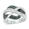 Thumbnail Image 0 of 1/2 CT. T.W. Black Enhanced and White Diamond Layered Infinity Ring in Sterling Silver