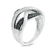 Thumbnail Image 1 of 1/2 CT. T.W. Black Enhanced and White Diamond Layered Infinity Ring in Sterling Silver