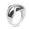 Thumbnail Image 2 of 1/2 CT. T.W. Black Enhanced and White Diamond Layered Infinity Ring in Sterling Silver