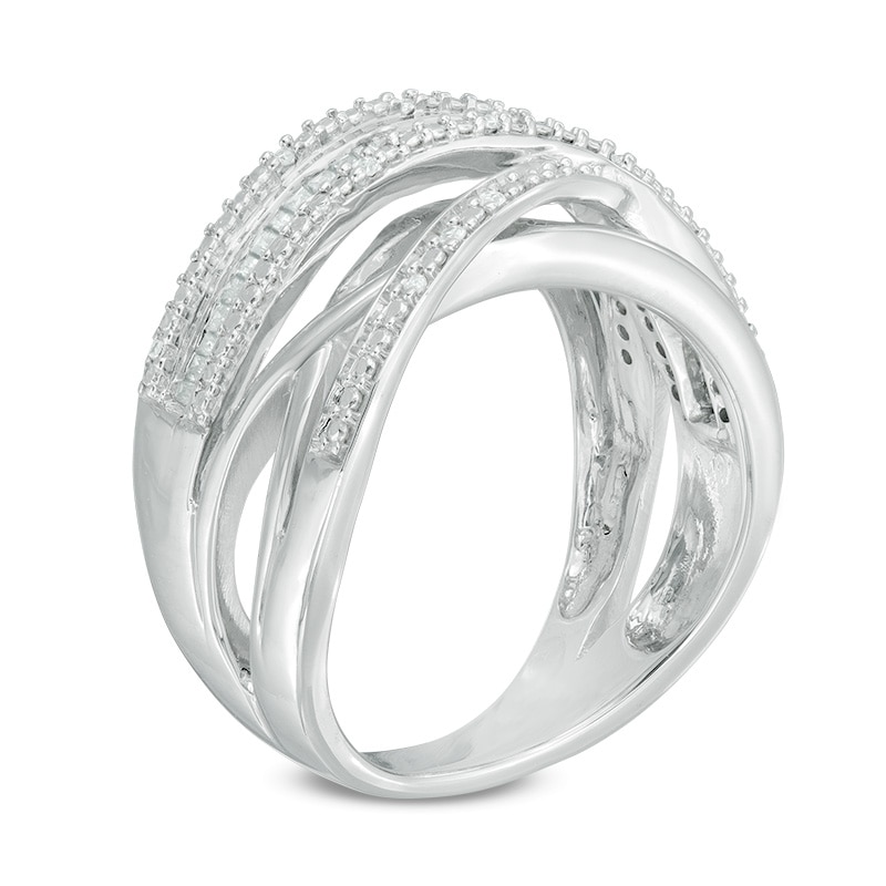 1/4 CT. T.W. Diamond Orbit Ring in Sterling Silver