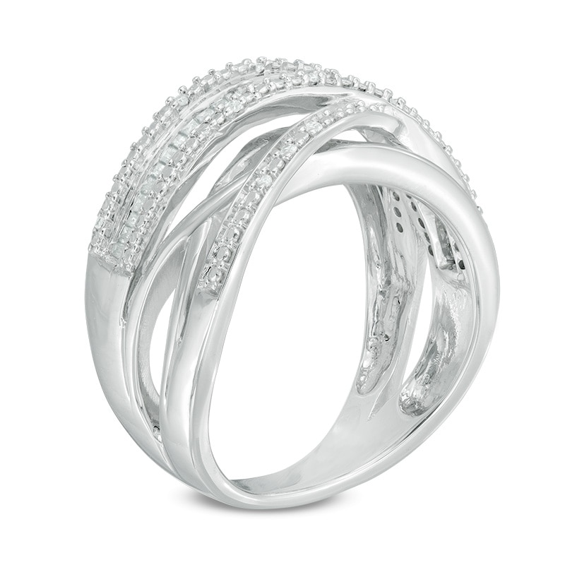 Main Image 2 of 1/4 CT. T.W. Diamond Orbit Ring in Sterling Silver