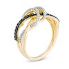 Thumbnail Image 2 of 1/4 CT. T.W. Enhanced Black and White Diamond Infinity Double Loop Ring in 10K Gold