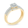 Thumbnail Image 1 of 1/3 CT. T.W. Diamond Cushion Frame Double-Row Bridal Set in 10K Gold