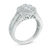 Thumbnail Image 2 of 1 CT. T.W. Multi-Diamond Alternating Frame Ring in 10K White Gold