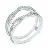 1/4 CT. T.W. Diamond Double Row Solitaire Enhancer in 14K White Gold