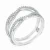 Thumbnail Image 2 of 1/4 CT. T.W. Diamond Double Row Solitaire Enhancer in 14K White Gold