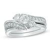 Thumbnail Image 0 of 1 CT. T.W. Diamond Three Stone Slant Bridal Set in 14K White Gold