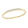 Thumbnail Image 1 of 1/4 CT. T.W. Diamond Bangle in Sterling Silver and 14K Gold Plate - 6.75"
