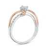Thumbnail Image 2 of 1/10 CT. T.W. Multi-Diamond Bypass Ring in 10K Two-Tone Gold
