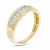 Thumbnail Image 1 of Men's 1/3 CT. T.W. Diamond Seven Stone Step Edge Anniversary Band in 10K Gold