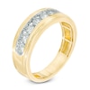 Thumbnail Image 1 of Men's 3/4 CT. T.W. Diamond Seven Stone Step Edge Anniversary Band in 10K Gold