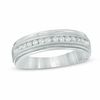 Thumbnail Image 0 of Men's 1/4 CT. T.W. Diamond Milgrain Anniversary Band in 14K White Gold