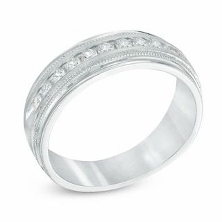 Men's 1/2 CT. T.W. Diamond Milgrain Anniversary Band in 14K