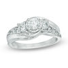 Thumbnail Image 1 of 1 CT. T.W. Diamond Past Present Future® Bypass Engagement Ring in 14K White Gold