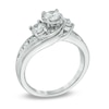 Thumbnail Image 1 of 1 CT. T.W. Diamond Past Present Future® Bypass Engagement Ring in 14K White Gold