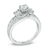 Thumbnail Image 2 of 1 CT. T.W. Diamond Past Present Future® Bypass Engagement Ring in 14K White Gold