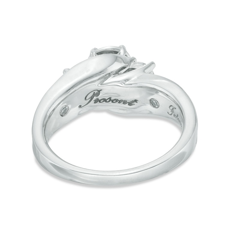 Main Image 3 of 1 CT. T.W. Diamond Past Present Future® Bypass Engagement Ring in 14K White Gold