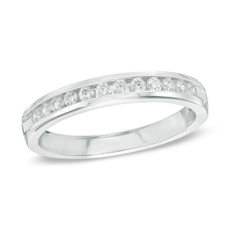 Main Image 1 of 1/2 CT. T.W. Diamond Band in 14K White Gold