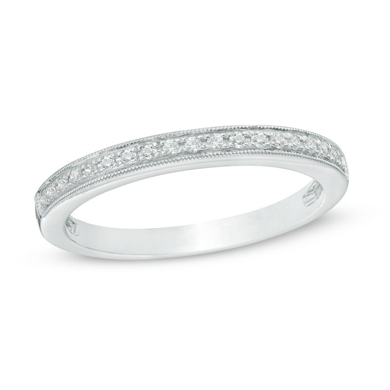 Main Image 1 of 1/10 CT. T.W. Diamond Vintage-Style Anniversary Band in 14K White Gold