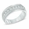 Thumbnail Image 1 of Men's 1 CT. T.W. Diamond Milgrain Anniversary Band in 14K White Gold