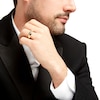 Thumbnail Image 2 of Men's 1/5 CT. T.W. Champagne Diamond Three Stone Wedding Band in 10K Gold with Black Rhodium