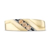 Thumbnail Image 3 of Men's 1/5 CT. T.W. Champagne Diamond Three Stone Wedding Band in 10K Gold with Black Rhodium